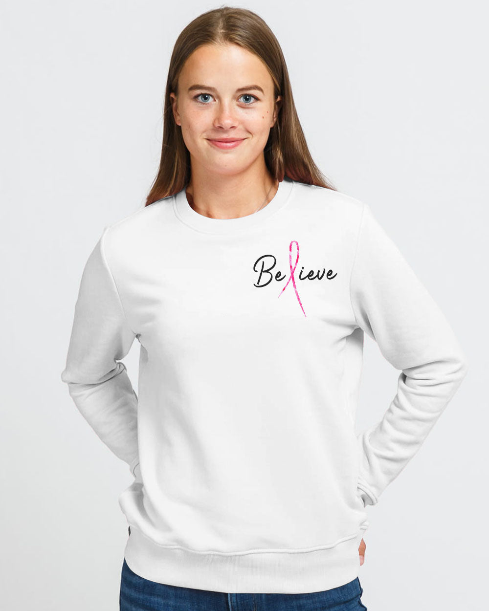 Tyler Lily Ribbon Women's Breast Cancer Awareness Sweatshirt