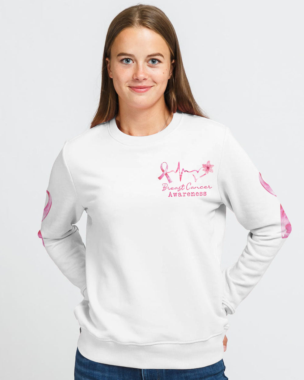 Faith Hope Love Pink Lily Women's Breast Cancer Awareness Sweatshirt