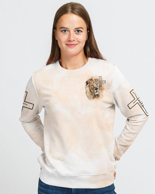 I Would Rather Stand With God Painting Lion Women's Christian Sweatshirt