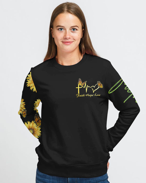 Faith Sunflower Butterfly Smoke Women's Christian Sweatshirt