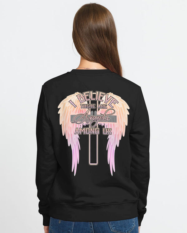 I Believe There Are Angels Among Us Wings Women's Christian Sweatshirt