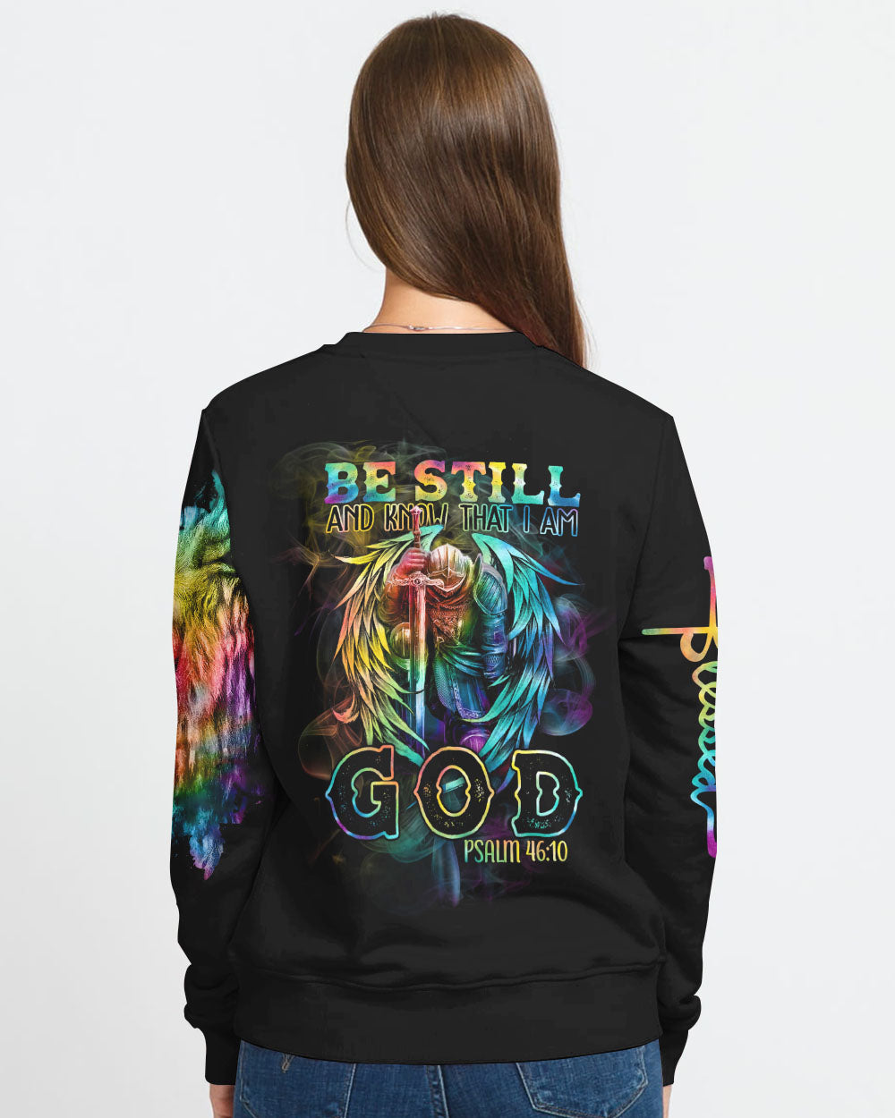 Be Still And Know That I Am God Warrior Wings Women's Christian Sweatshirt