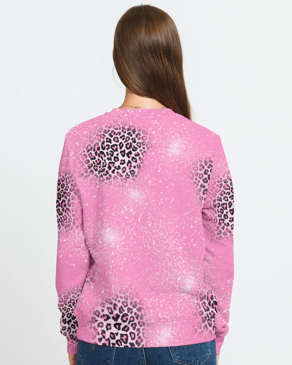 Pink Leopard Tackle Cancer Women's Breast Cancer Awareness Sweatshirt