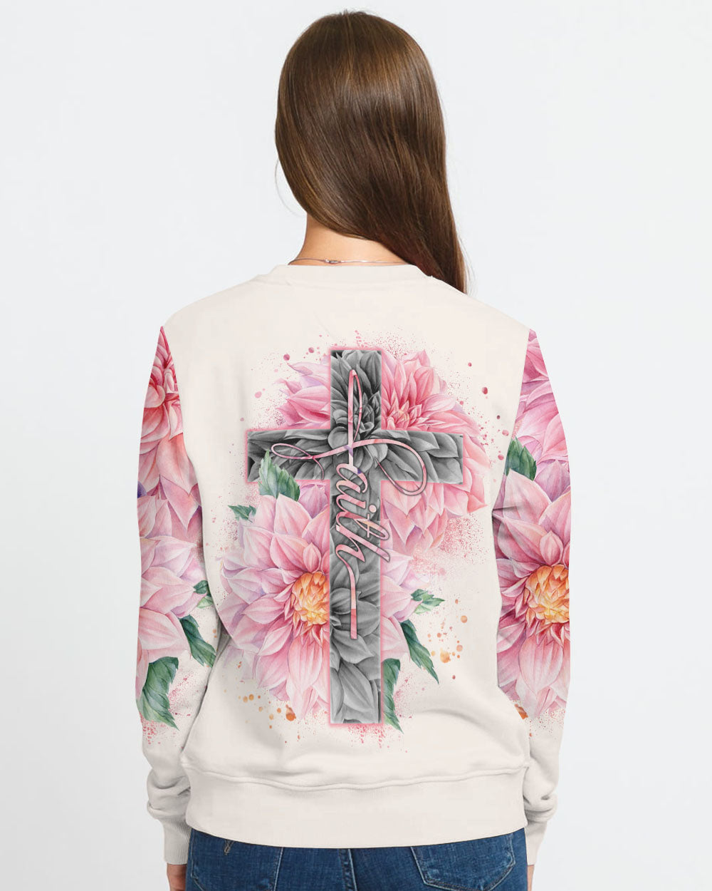 Dahlia Cross Faith Women's Christian Sweatshirt