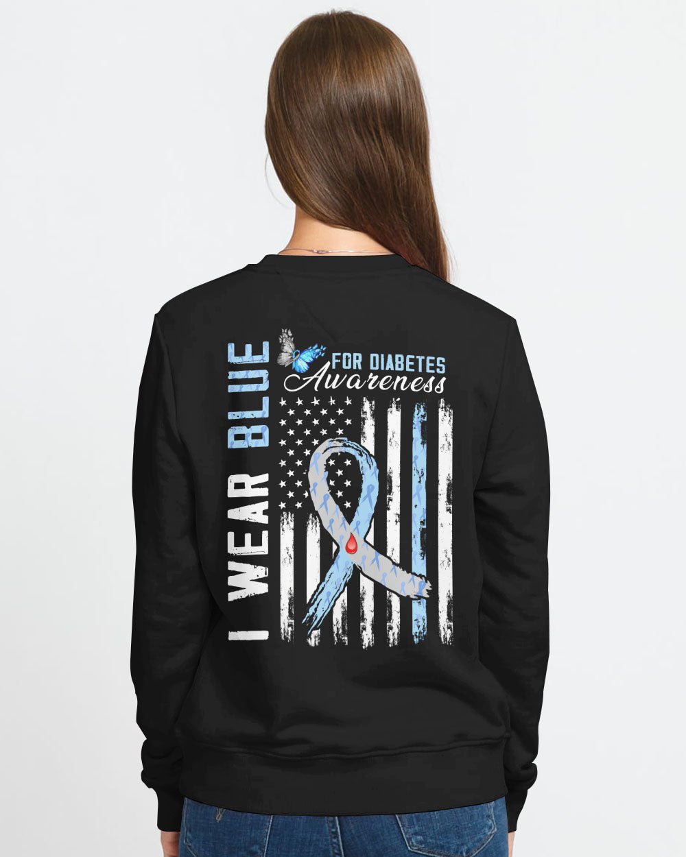 I Wear Blue For Women's Diabetes Awareness Sweatshirt