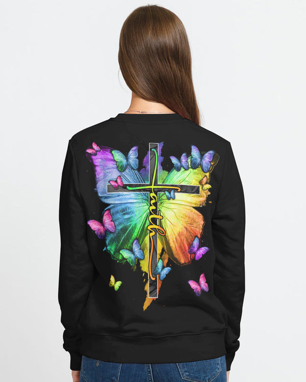 Way Maker Miracle Worker Colorful Butterfly Women's Christian Sweatshirt