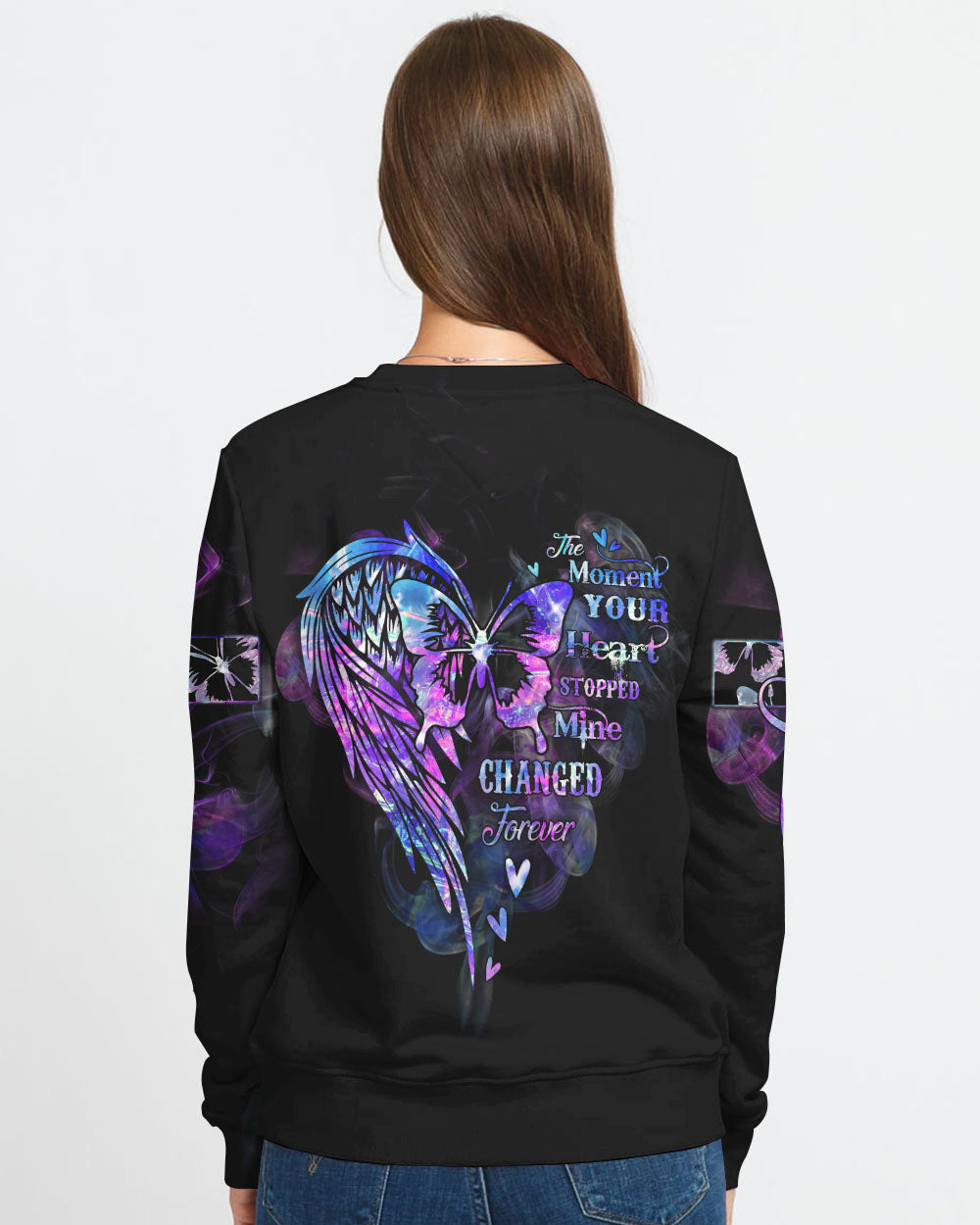 The Moment Your Heart Stopped Mine Changed Forever Women's Christian Sweatshirt