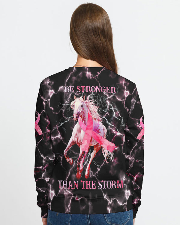Be Stronger Than The Storm Horse Women's Breast Cancer Awareness Sweatshirt