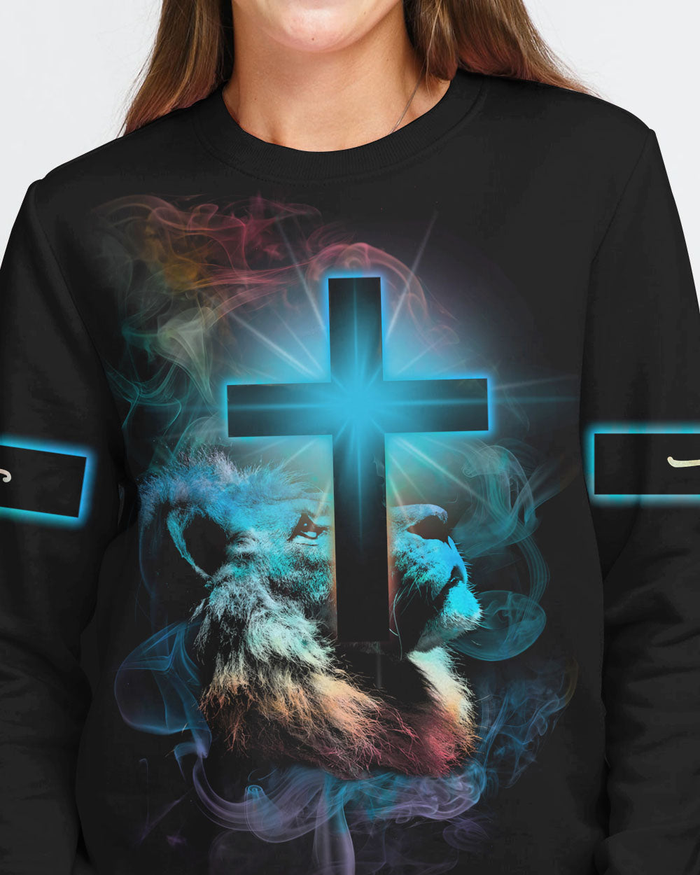 Jesus Is My God My King My Lord Colorful Lion Women's Christian Sweatshirt