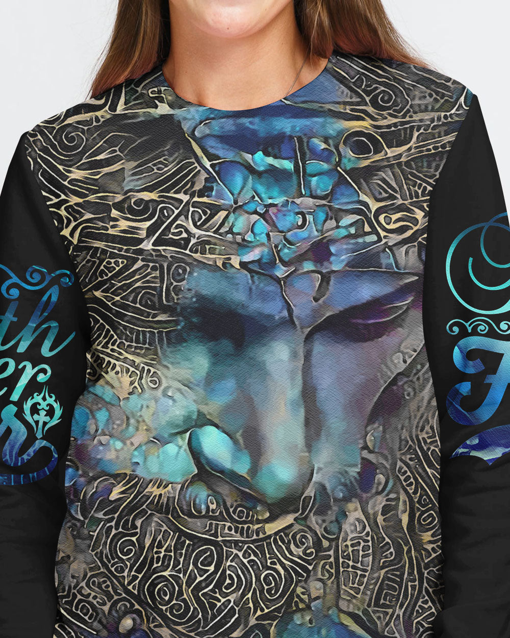 Waymaker Miracle Worker Light In The Darkness Painting Flag Women's Christian Sweatshirt