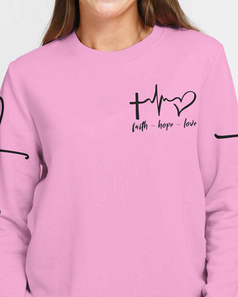 I Am A Simple Woman Pink Flag Women's Christian Sweatshirt