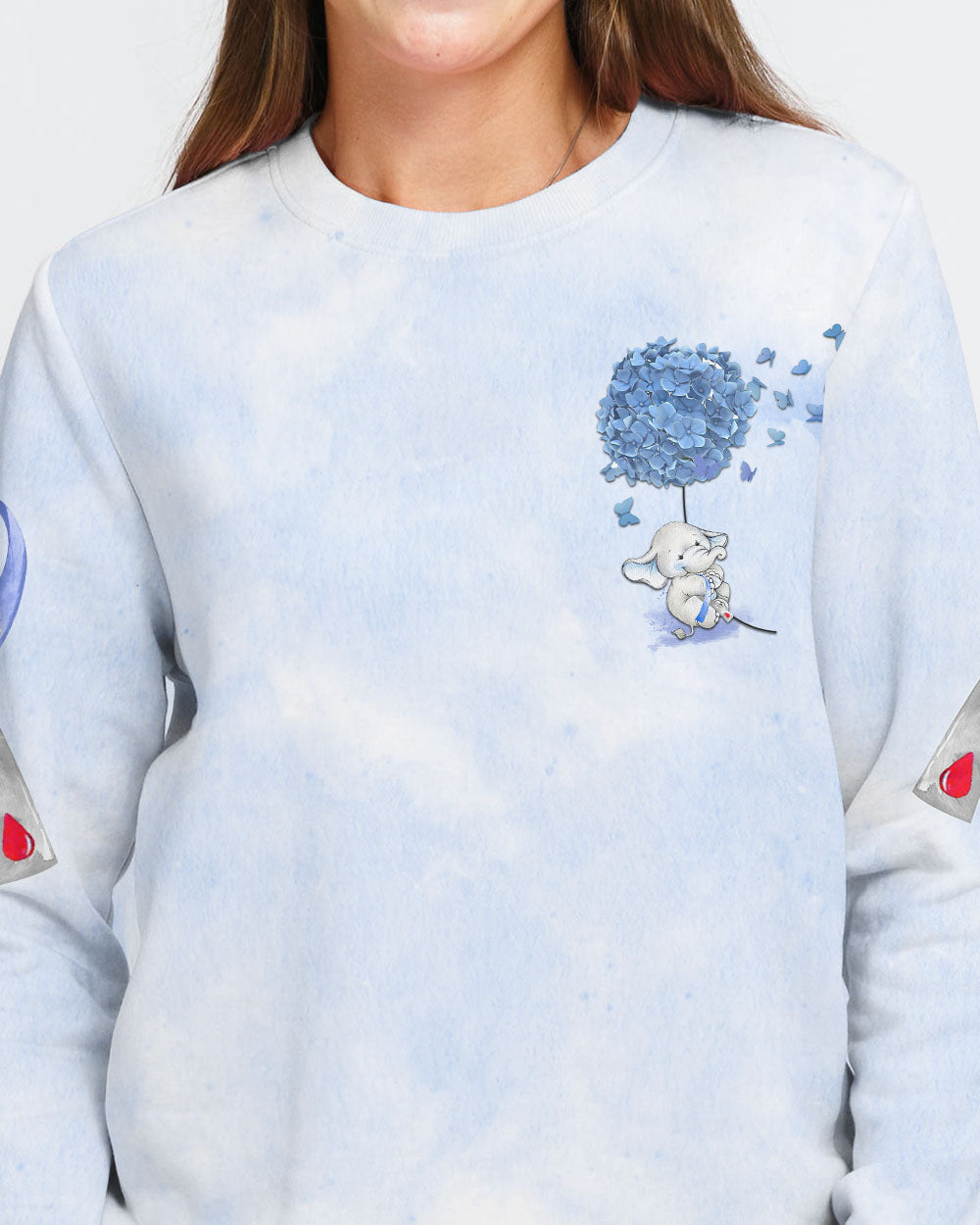 Hope For A Cure Flower Elephant Women's Diabetes Awareness Sweatshirt