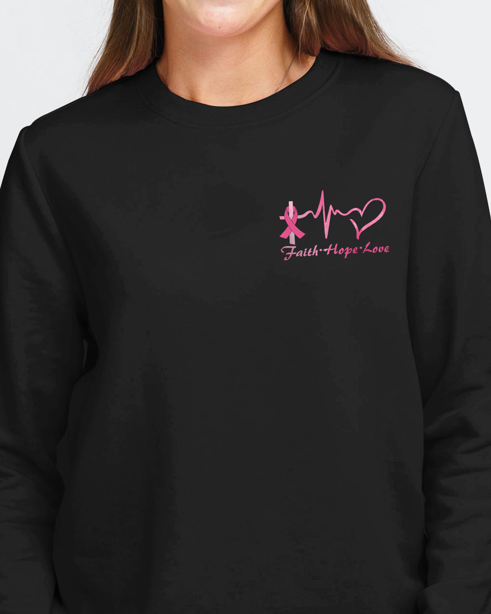 I Wasn't Given A Choice Half Wings Pink Ribbons Women's Breast Cancer Awareness Sweatshirt