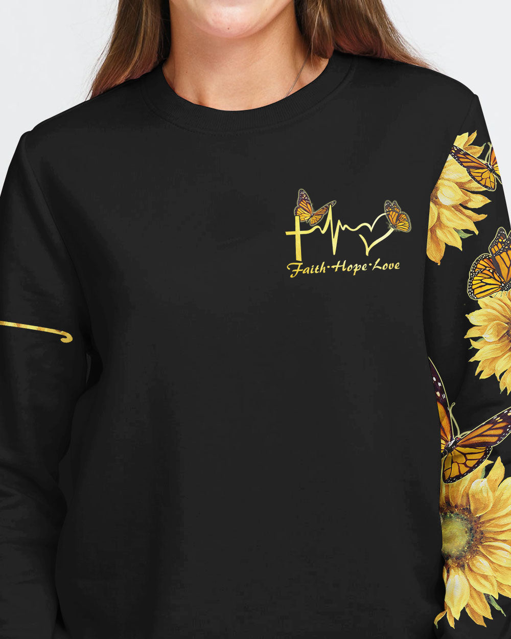 Sunflower Butterfly Women's Christian Sweatshirt