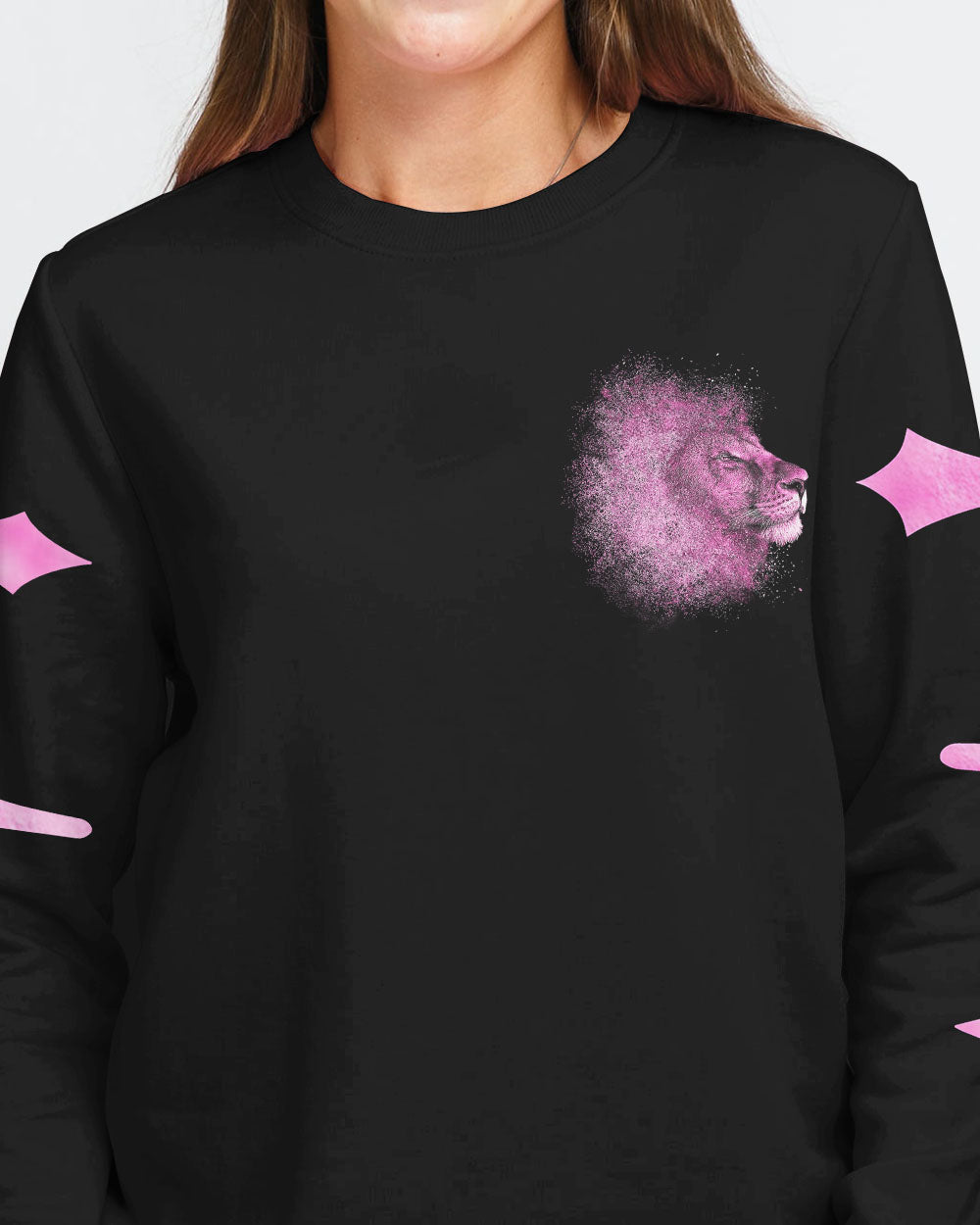 Fight Like Lion Women's Breast Cancer Awareness Sweatshirt