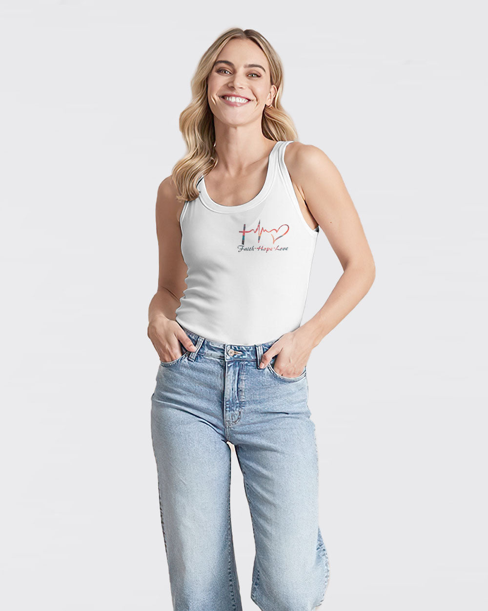 Faith Hope Love Sunset Beach Women's Christian Tanks