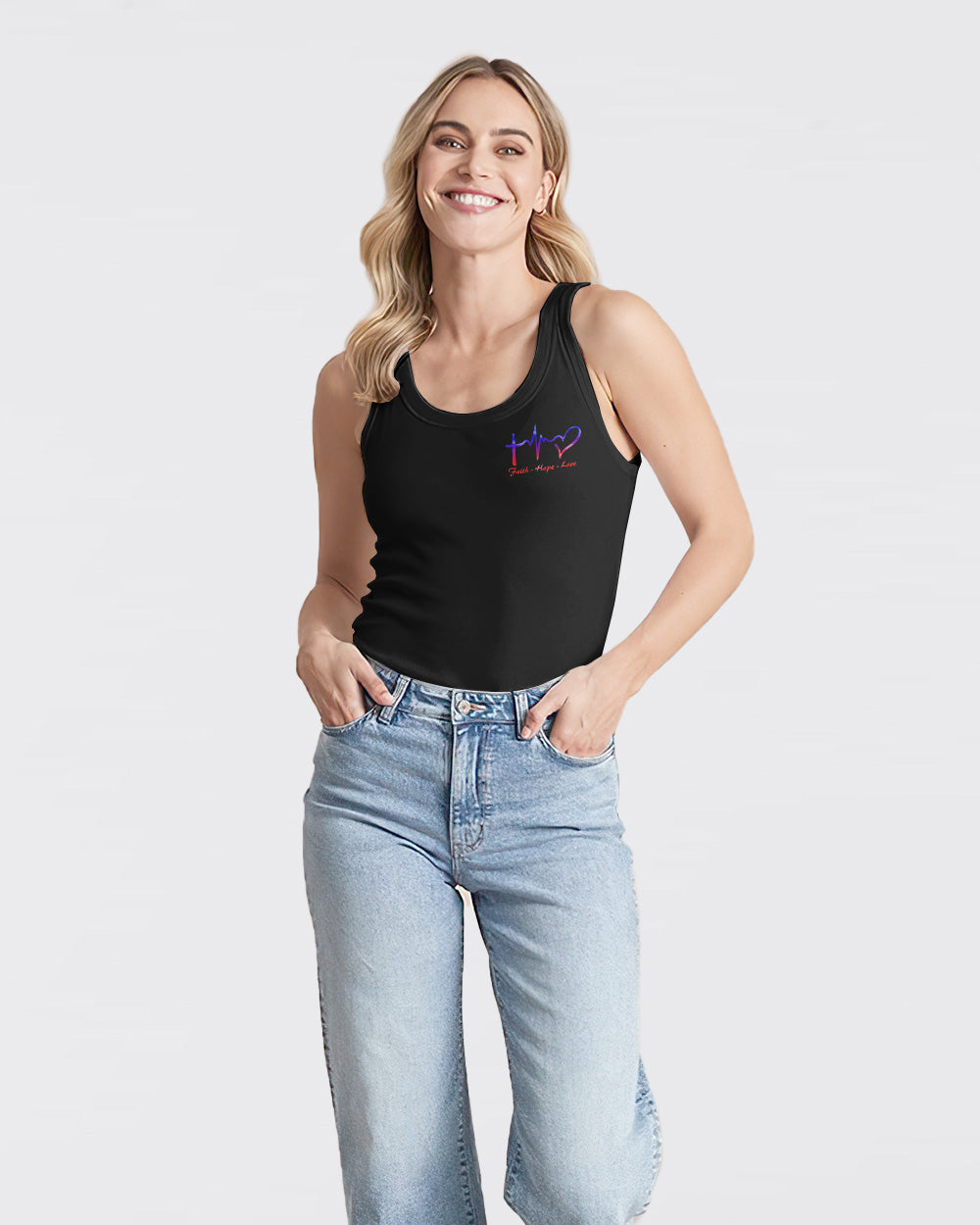 In God We Trust Police Firefighter Wings Women's Christian Tanks