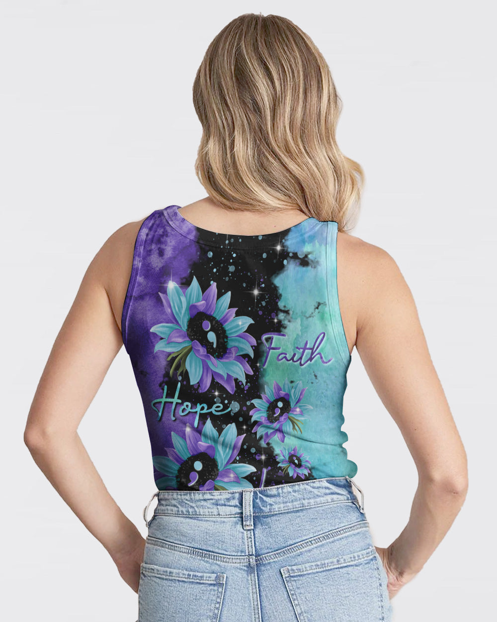 Faith Hope Love Sunflower Galaxy Women's Christian Tanks