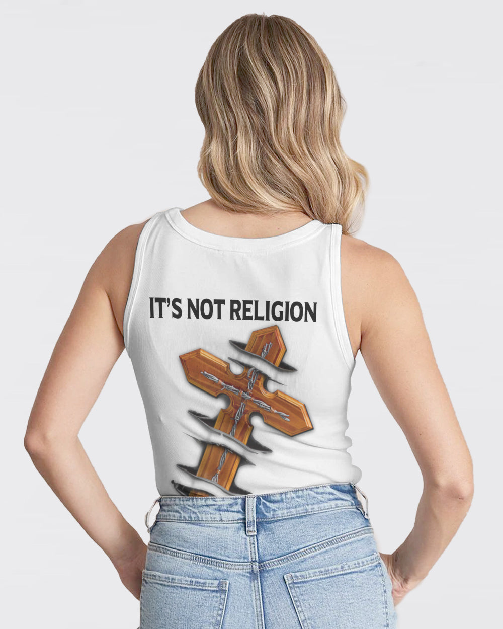 It's Not A Religion It's A Relationship Cross Women's Christian Tanks