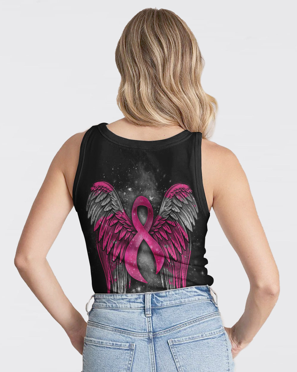 Wings Ribbon Women's Breast Cancer Awareness Tanks