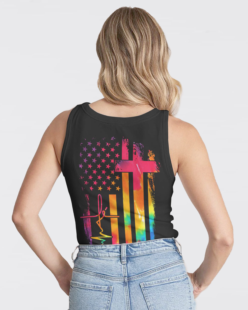 Fé Flag Tie Dye Women's Christian Tanks