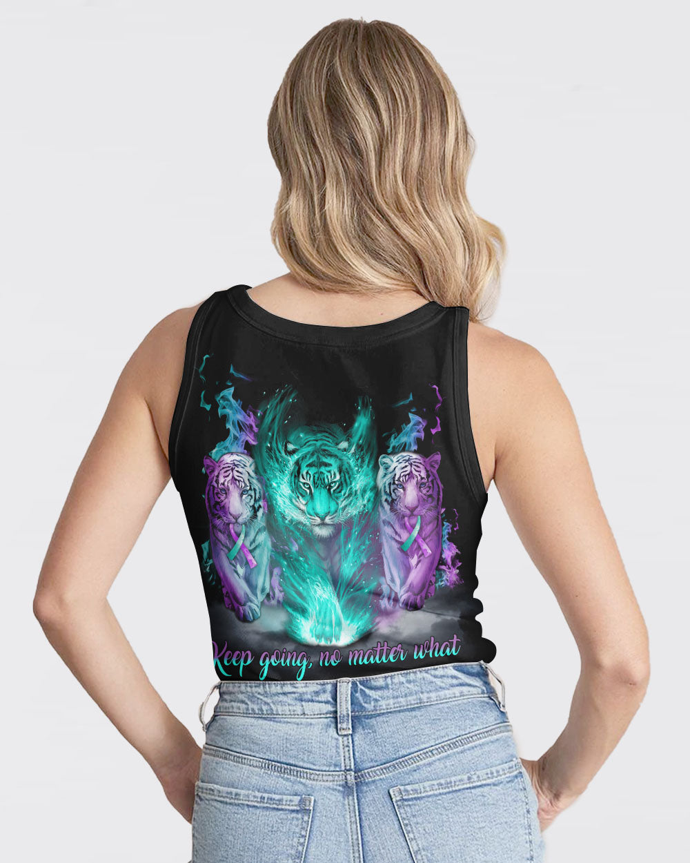 Keep Going No Matter What Tiger Women's Suicide Prevention Awareness Tanks