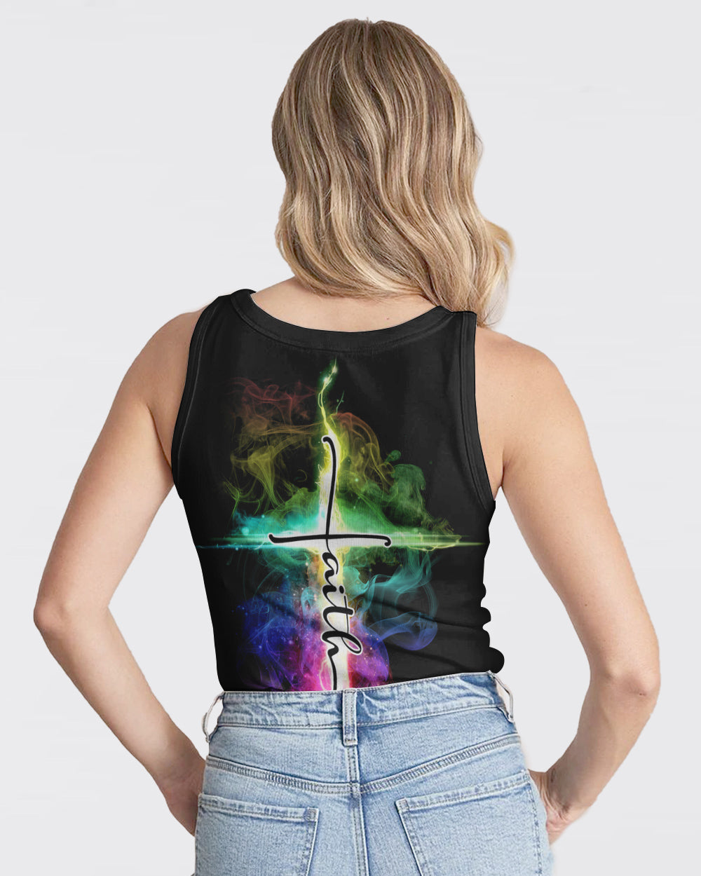 Faith Fire Smoke Cross Women's Christian Tanks