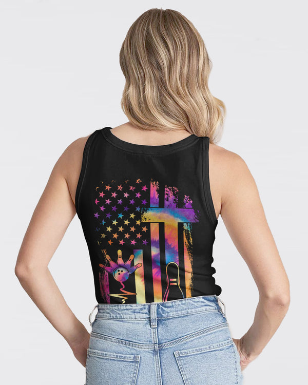 Faith Bowling Tie Dye Flag Women's Christian Tanks