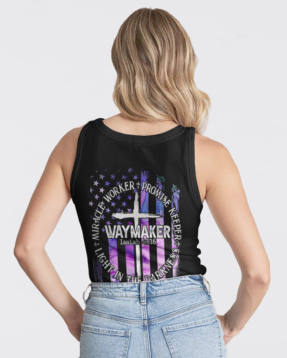 Miracle Worker Promise Keeper Light In The Darkness Abstract Color Women's Christian Tanks