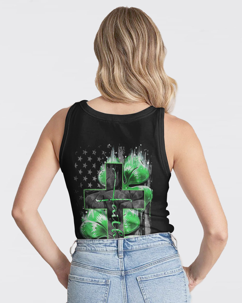 Faith Cross Clover Melt Women's Christian Tanks