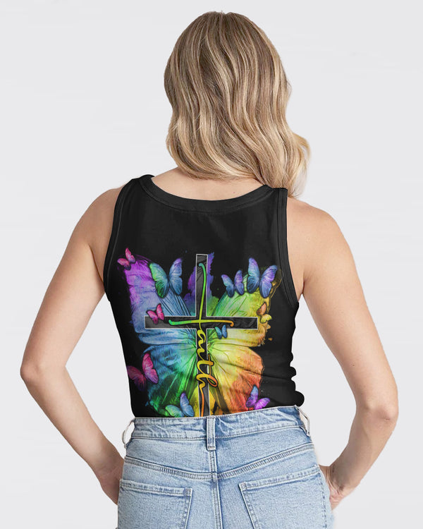 Way Maker Miracle Worker Colorful Butterfly Women's Christian Tanks