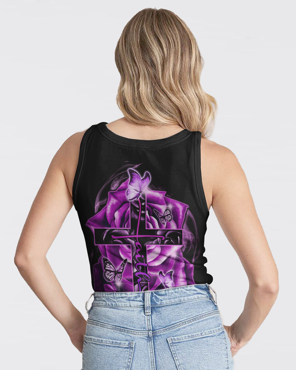 Faith Purple Rose Women's Christian Tanks