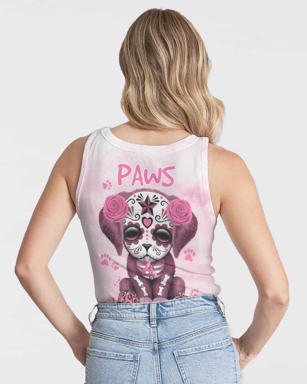 Paws For The Cure Dog Women's Breast Cancer Awareness Tanks