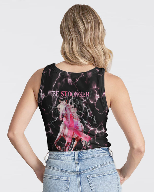 Be Stronger Than The Storm Horse Women's Breast Cancer Awareness Tanks