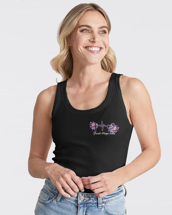 Butterfly Purple Rose Faith Women's Christian Tanks