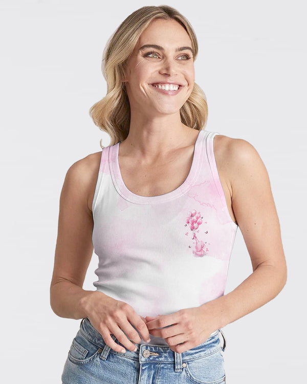 Hope For A Cure Elephant Balloon Women's Breast Cancer Awareness Tanks