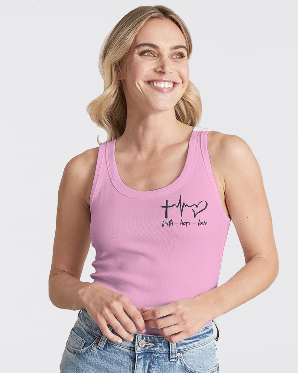 I Am A Simple Woman Pink Flag Women's Christian Tanks