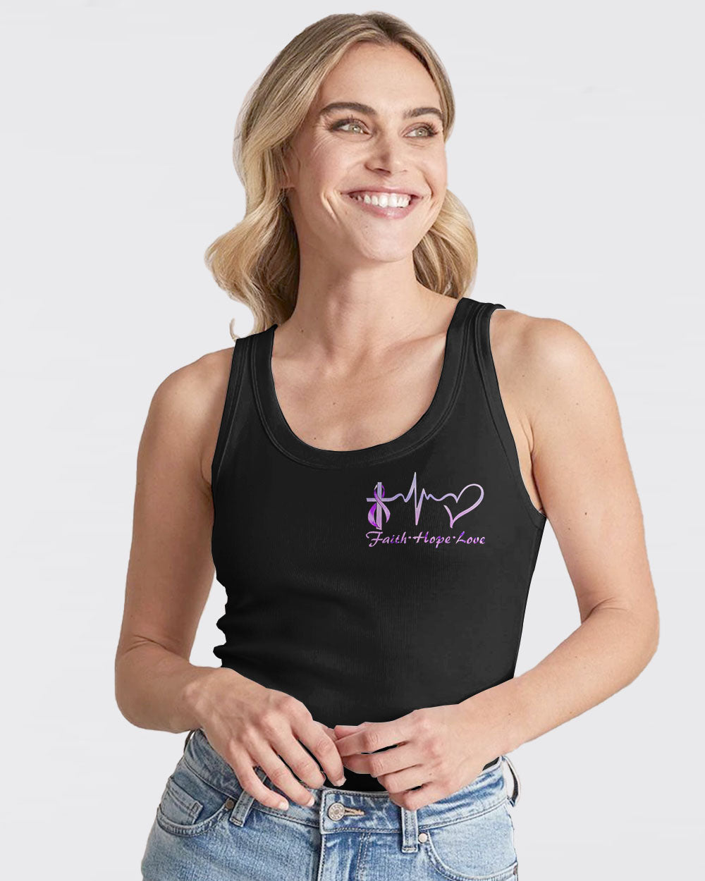 Purple Angel Wings Ribbon Faith Women's Epilepsy Awareness Tanks