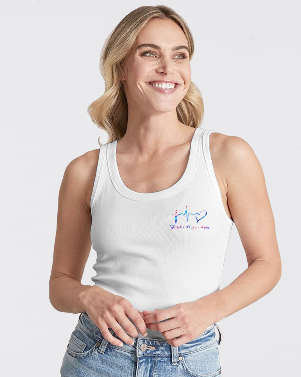 Jesus Lion Cross Colorful Flag Women's Christian Tanks