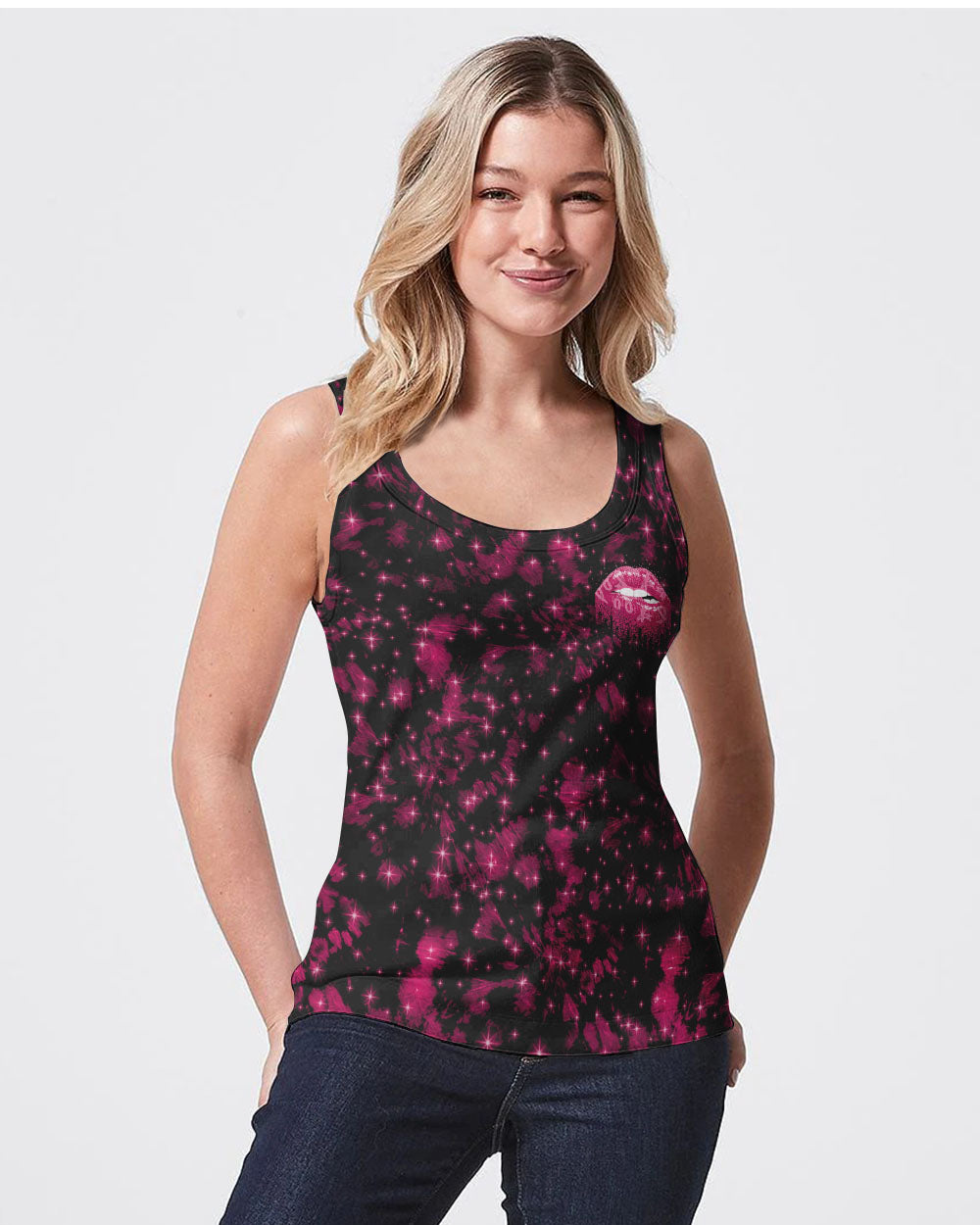 Don't Judge What You Don't Understand Pink Ribbon Lip Women's Breast Cancer Awareness Tanks