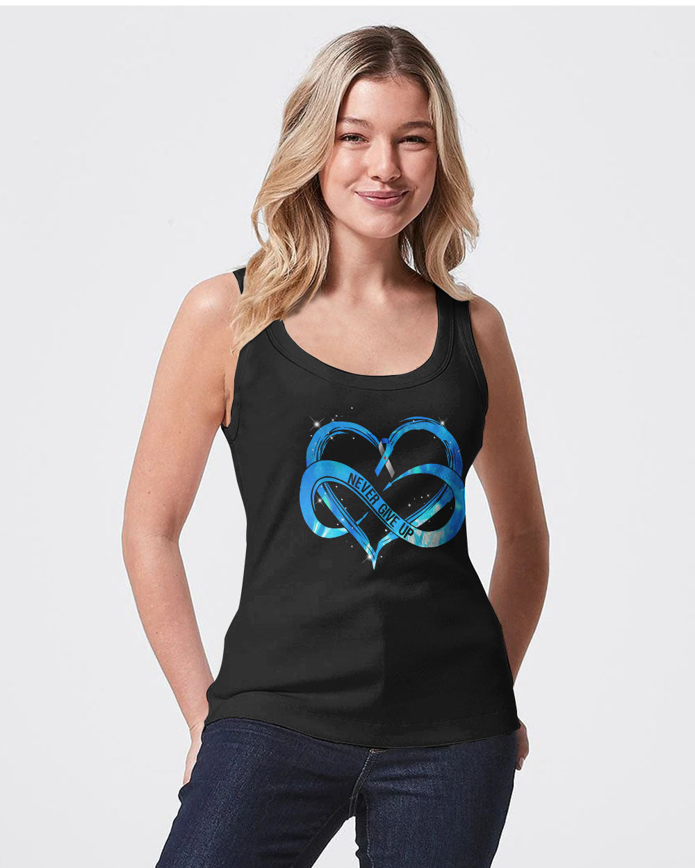 Blue Ribbon Flag Hear Beat Women's Diabetes Awareness Tanks
