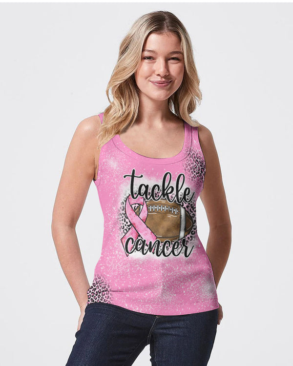 Pink Leopard Tackle Cancer Women's Breast Cancer Awareness Tanks