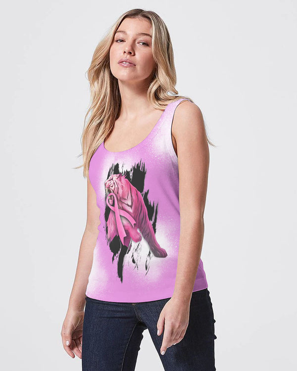 Tiger Crack Pink Ribbon Women's Breast Cancer Awareness Tanks