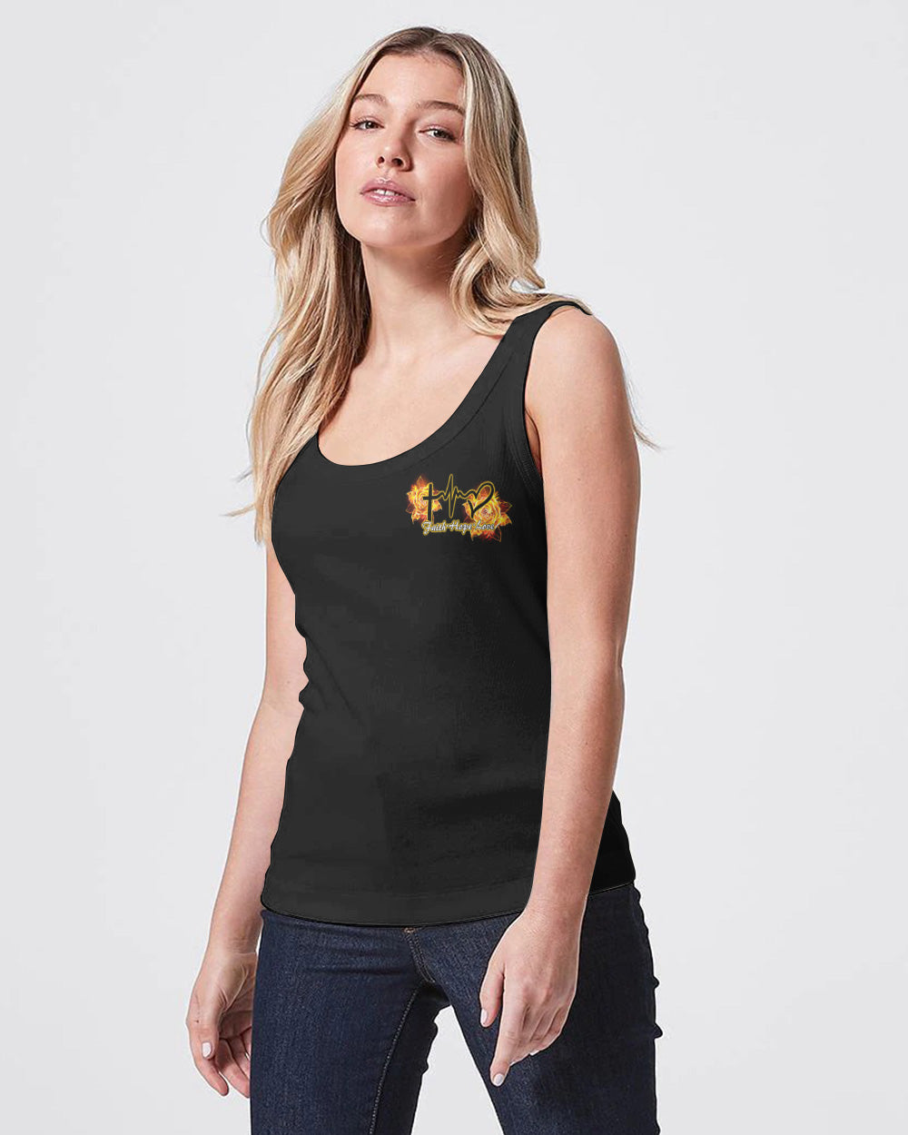 Cross Wings Rose Women's Christian Tanks