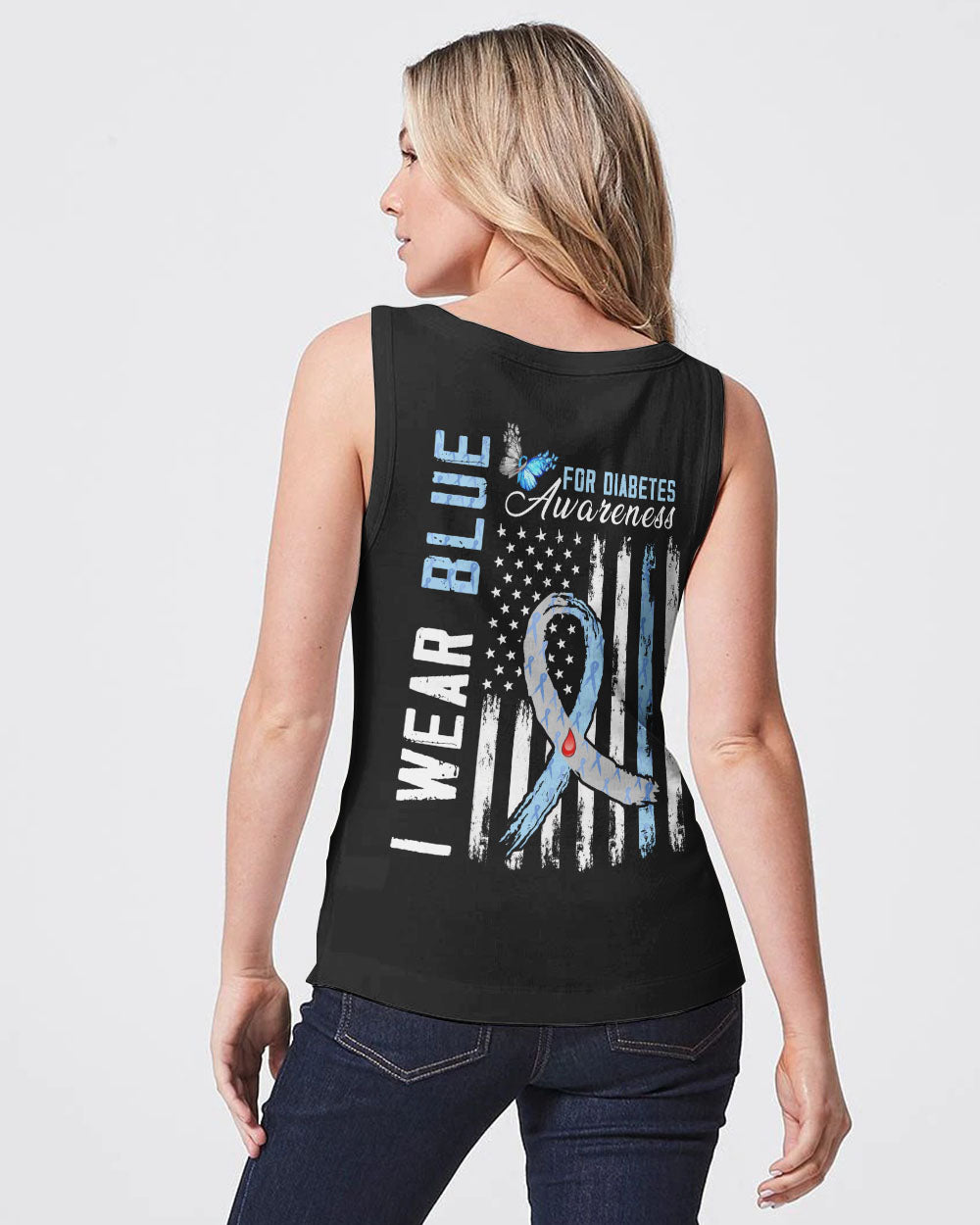 I Wear Blue For Women's Diabetes Awareness Tanks