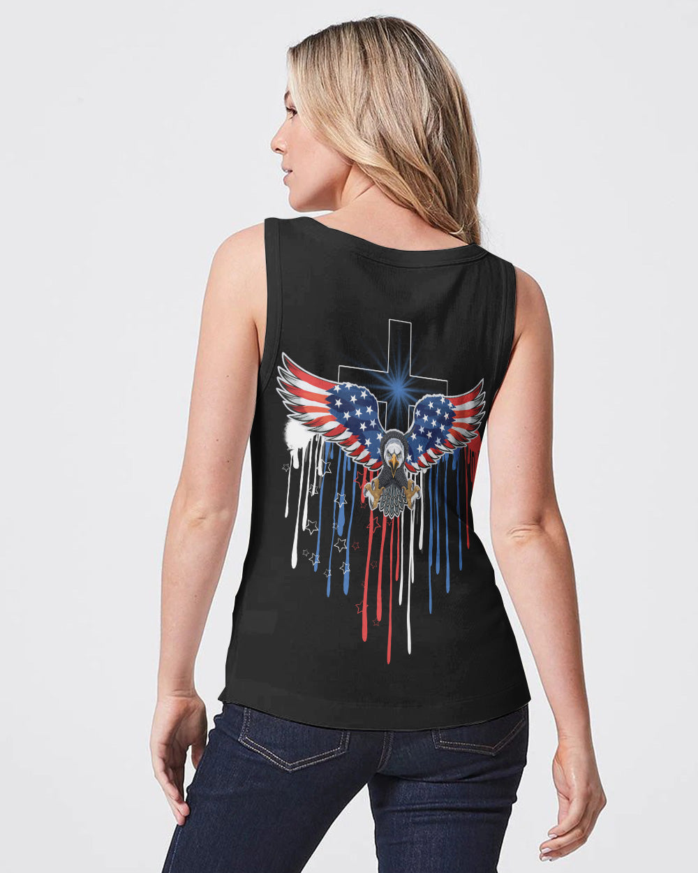 Eagle Melt Heart Cross Women's Christian Tanks