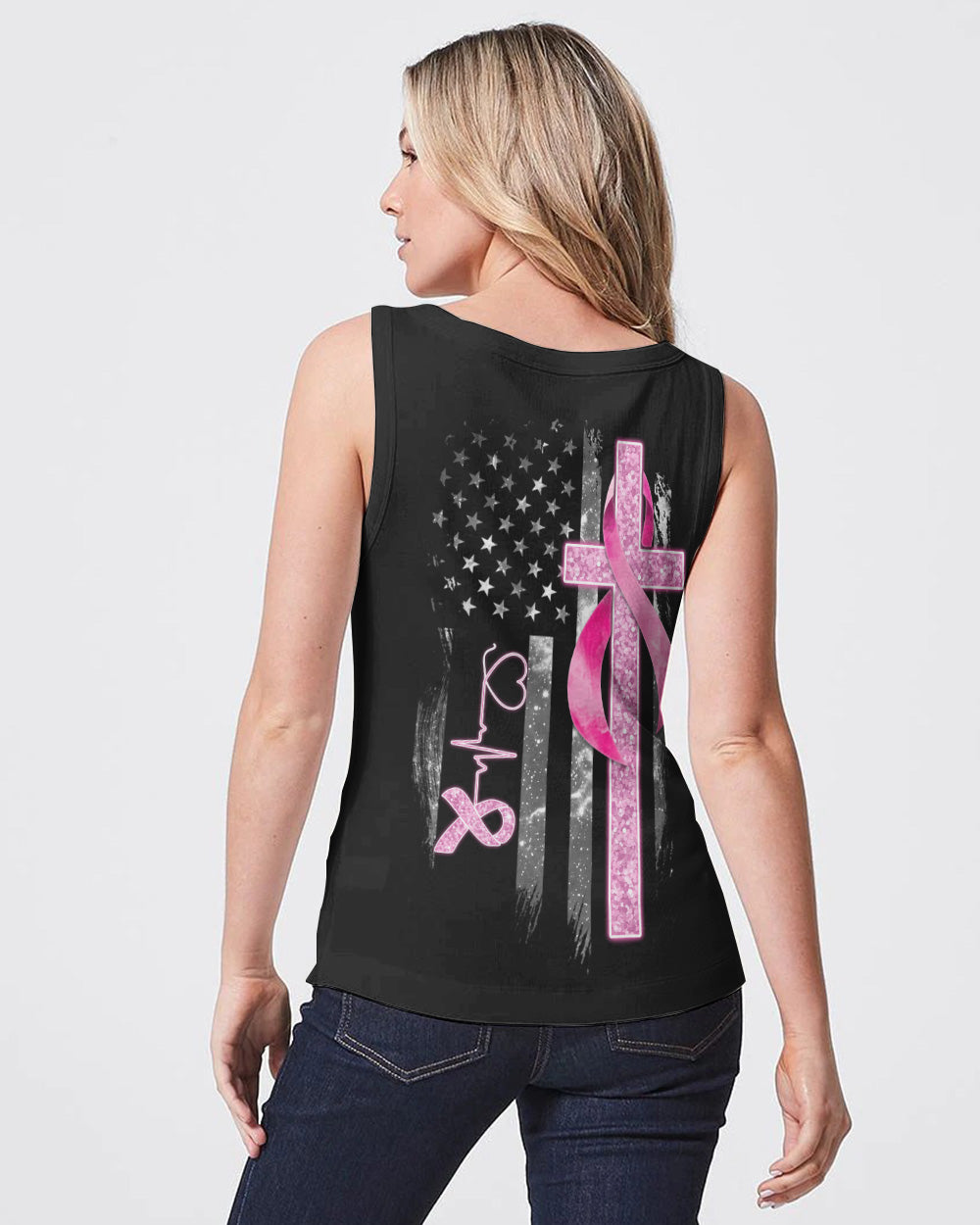 I Wear Pink For My Mom Women's Breast Cancer Awareness Tanks