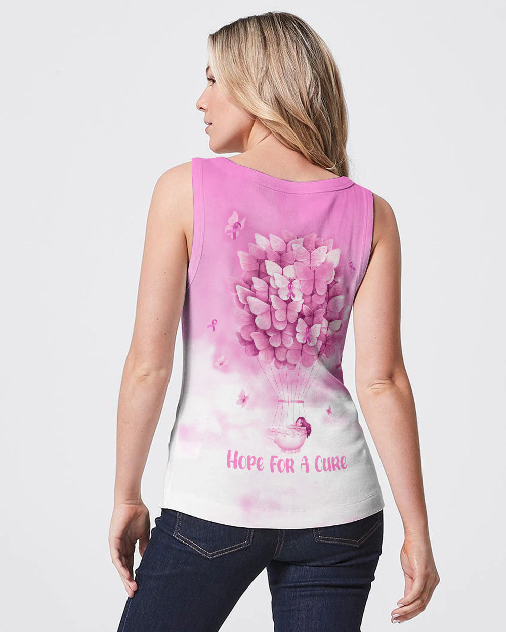 Hope For A Cure Butterfly Women's Breast Cancer Awareness Tanks