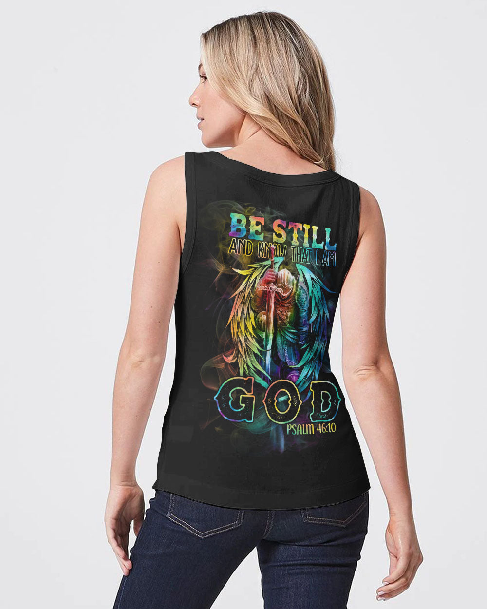 Be Still And Know That I Am God Warrior Wings Women's Christian Tanks