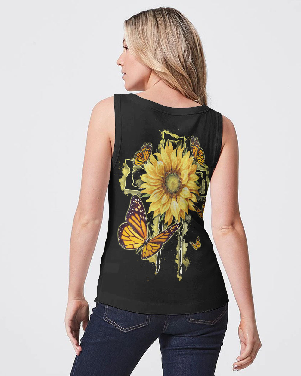Sunflower Butterfly Women's Christian Tanks